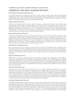 COMMERCIAL AND SMALL BUSINESS DEPOSITS