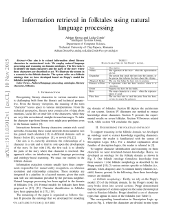 Information retrieval in folktales using natural language