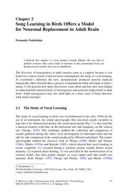 Song Learning in Birds Offers a Model for Neuronal Replacement in