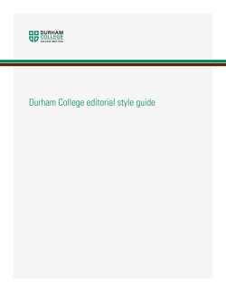 Durham College editorial style guide