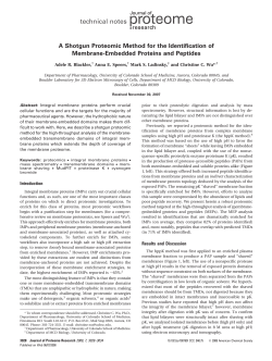 A Shotgun Proteomic Method for the Identification of Membrane