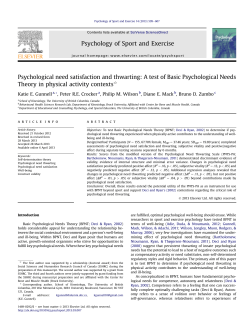 Psychological need satisfaction and thwarting - Self