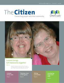 August 2011 - Community Living British Columbia