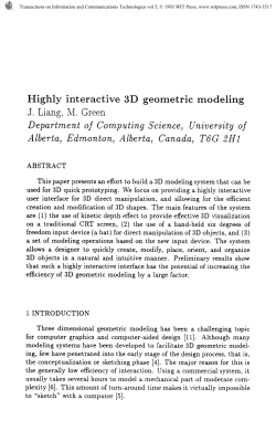 Highly interactive 3D geometric modeling J. Liang, M