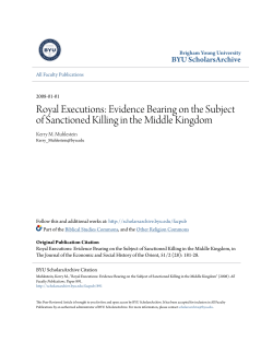 Royal Executions: Evidence Bearing on the Subject of Sanctioned