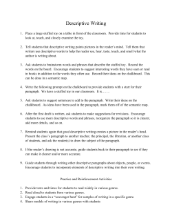 Descriptive Writing