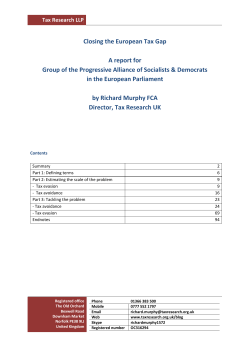 Closing the European Tax Gap A report for Group of the Progressive
