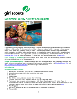 Swimming Safety Activity Checkpoints