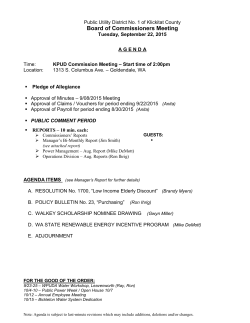 September 22 - Klickitat PUD