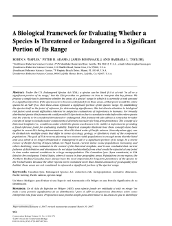 A Biological Framework for Evaluating Whether a Species Is