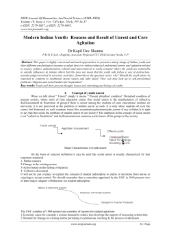 Modern Indian Youth: Reasons and Result of Unrest and