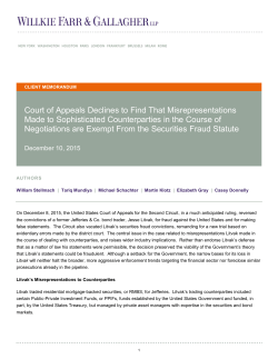 Court of Appeals Declines to Find That Misrepresentations Made to