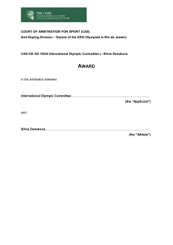 CAS OG AD 16/04 International Olympic Committee v. Silvia