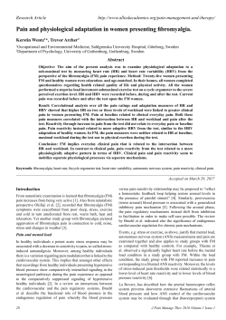 Pain and physiological adaptation in women