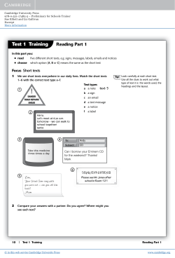 Test 1 Training - Assets - Cambridge University Press