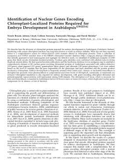 Identification of Nuclear Genes Encoding Chloroplast
