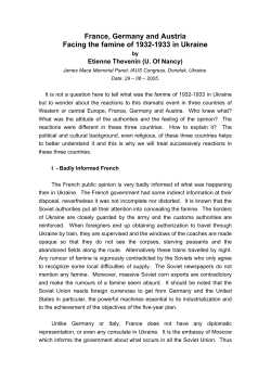 France, Germany and Austria Facing the famine of