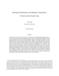 Marriage Institutions and Sibling Competition