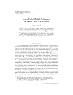 RAPID MULTIPLICATION MODULO THE SUM