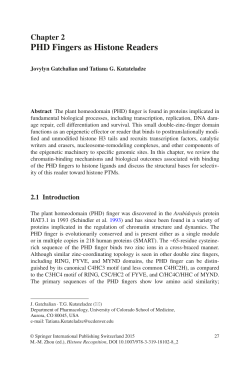 PHD Fingers as Histone Readers