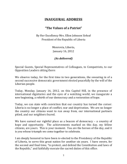 inaugural address - The Executive Mansion