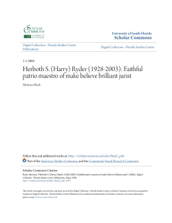 Herboth S. (Harry) Ryder (1928-2003): Faithful