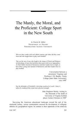 The Manly, the Moral, and the Proficient: College Sport in the New