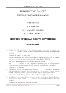 History Of Human Rights Movements - VI Sem