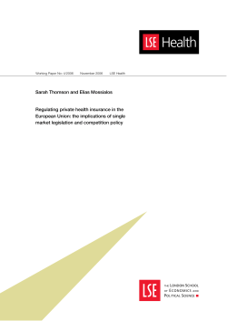 Sarah Thomson and Elias Mossialos Regulating private health