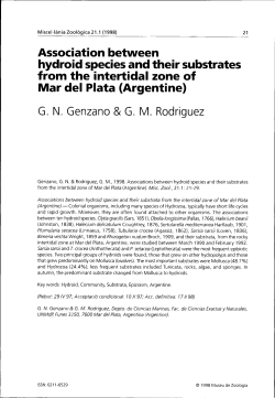 Association between hydroid species and their substrates from the