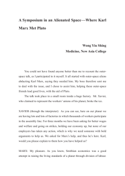 A Symposium in an Alienated Space—Where Karl Marx Met