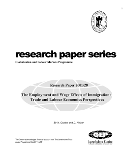 Immigration and Labour Markets