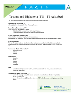 Tetanus and Diphtheria (Td) - Simcoe Muskoka District Health Unit