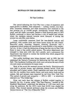 BUFF ALO IN THE GILDED AGE By Olga Lindberg The period