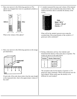 1. Base your answer to the following question on The sphere was
