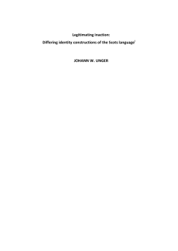 Legitimating inaction: Differing identity constructions of the Scots