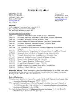 CURRICULUM VITAE - University of Baltimore