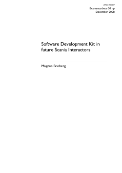 Software Development Kit in future Scania Interactors