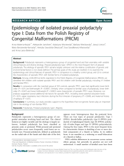 Epidemiology of isolated preaxial polydactyly type I: Data from the