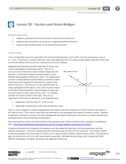 Lesson 20: Vectors and Stone Bridges