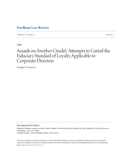 Assault on Another Citadel: Attempts to Curtail the Fiduciary