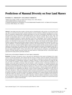 Predictions of Mammal Diversity on Four Land Masses