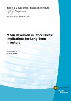 Mean Reversion in Stock Prices: Implications for Long