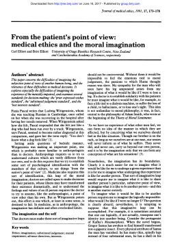 medical ethics and the moral imagination