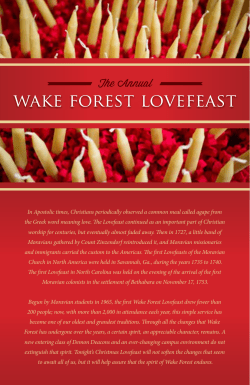 a PDF of the 2016 Traditional Lovefeast Program
