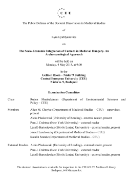 The Public Defense of the Doctoral Dissertation in Medieval Studies