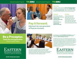 Be a Preceptor. Pay it forward.
