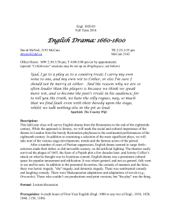 English Drama: 1660-1800