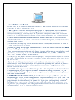 TELEPHONES/CELL PHONES Barracks rooms are not