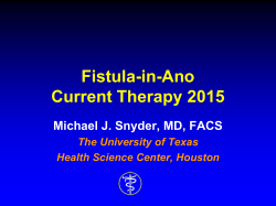 Fistula-in-Ano Current Therapy 2015